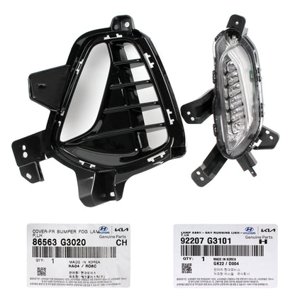 GENUINE DRL Fog Lamp & Cover LEFT DRIVER for 18-20 Hyundai Elantra GT 86563G3020
