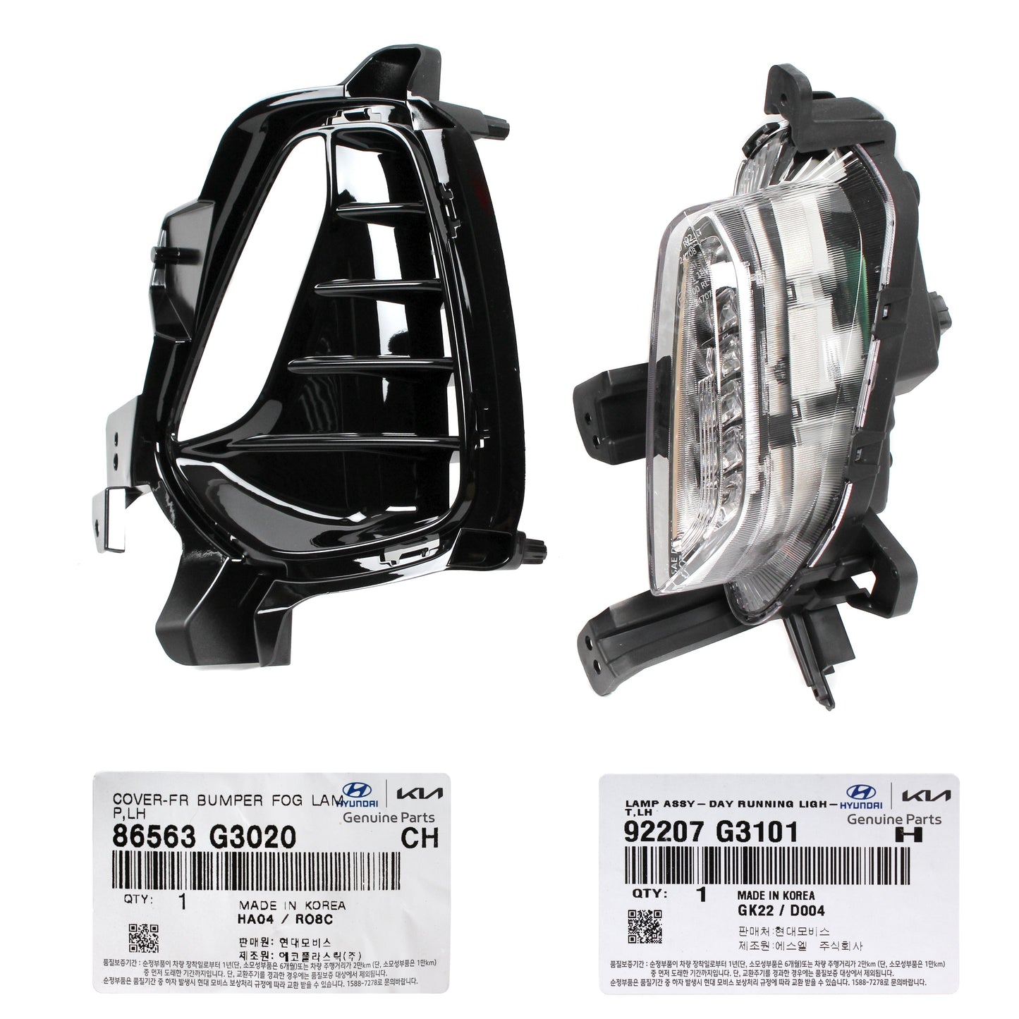 GENUINE DRL Fog Lamp & Cover LEFT DRIVER for 18-20 Hyundai Elantra GT 86563G3020