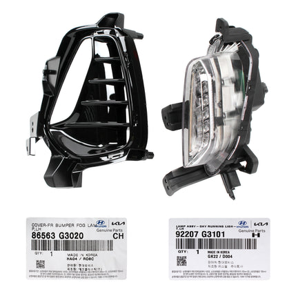 GENUINE DRL Fog Lamp & Cover LEFT DRIVER for 18-20 Hyundai Elantra GT 86563G3020