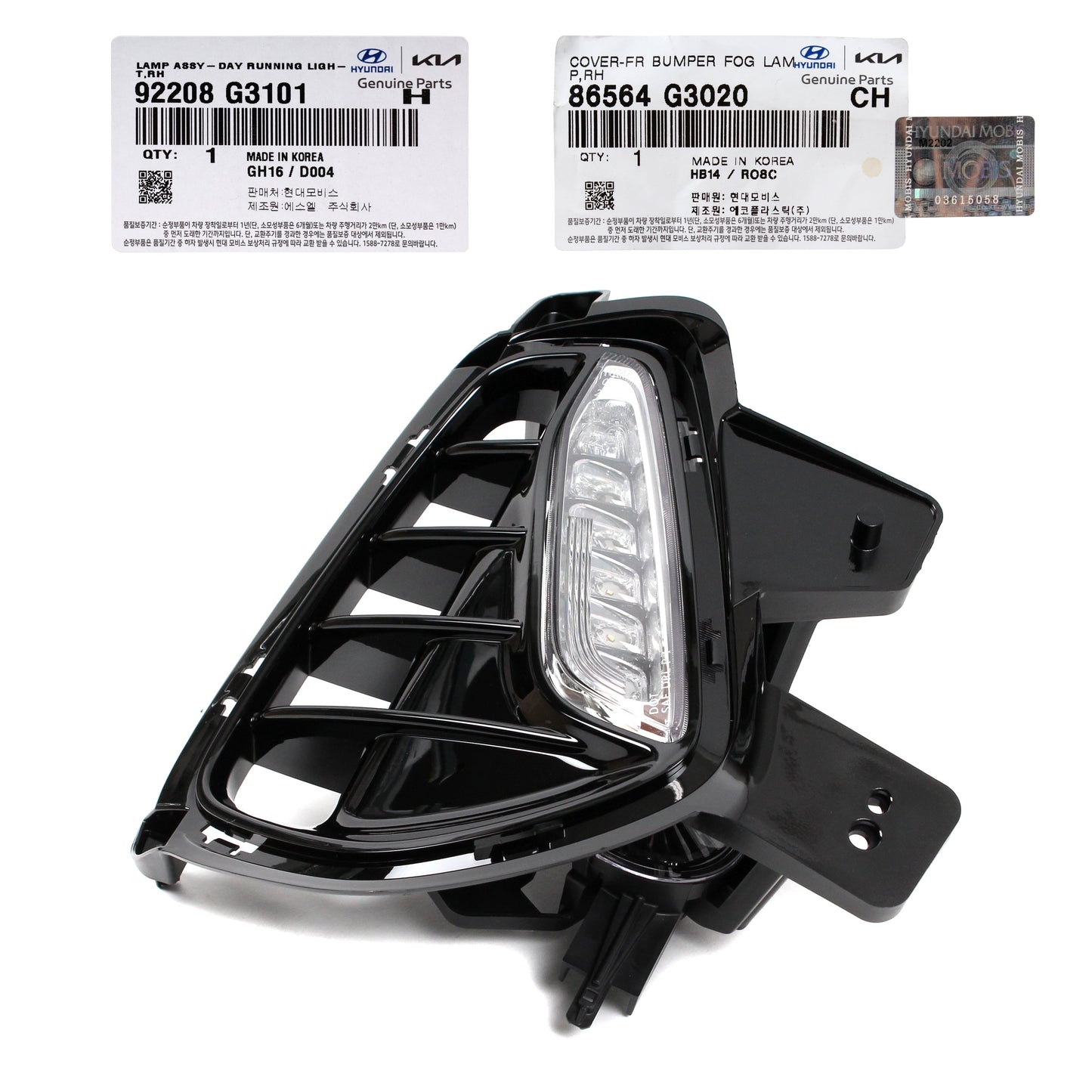 GENUINE DRL Fog Lamp & Cover RIGHT Side for 18-20 Hyundai Elantra GT 86564G3020