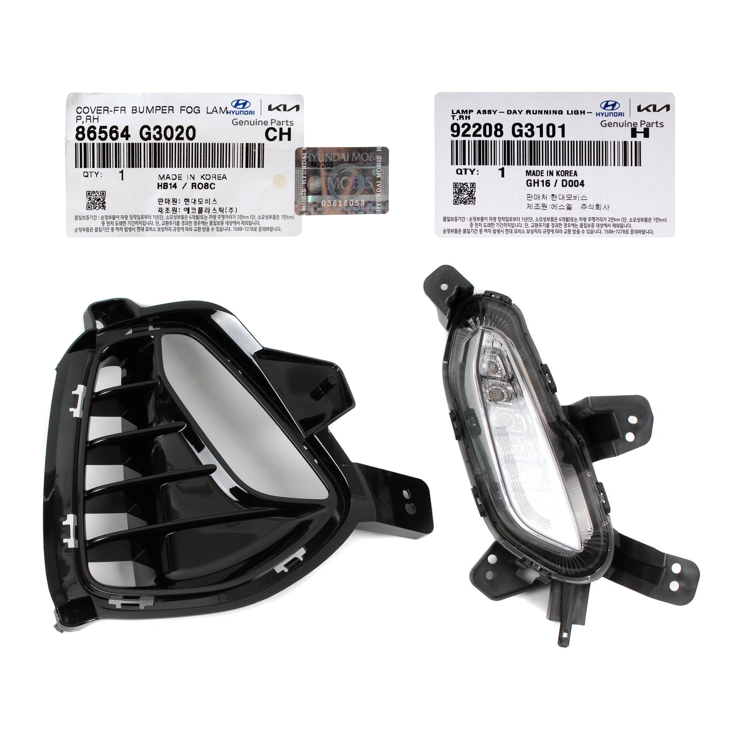 GENUINE DRL Fog Lamp & Cover RIGHT Side for 18-20 Hyundai Elantra GT 86564G3020