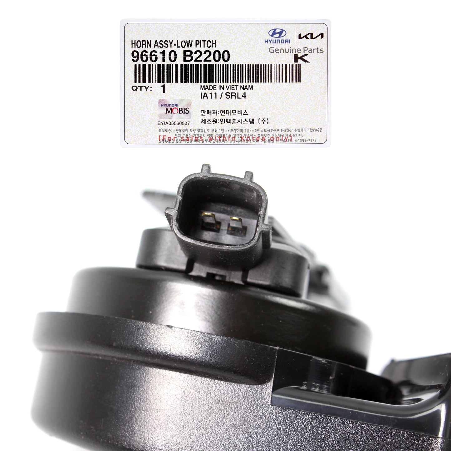 GENUINE Horn Assembly Lower Pitch for 2014-2019 Kia Soul 96610B2200