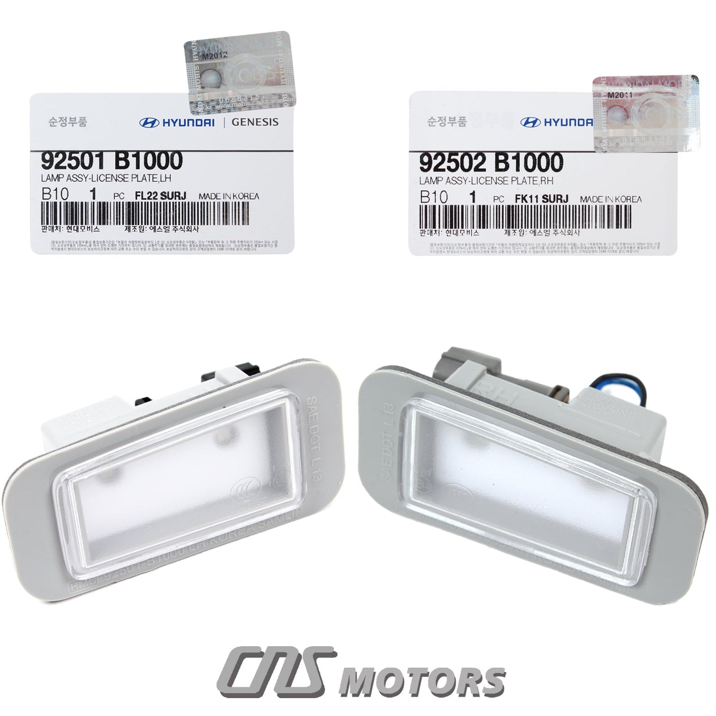 GENUINE License Plate Light lamp RIGHT PASSENGER for 2015-16 Genesis 92502B1000