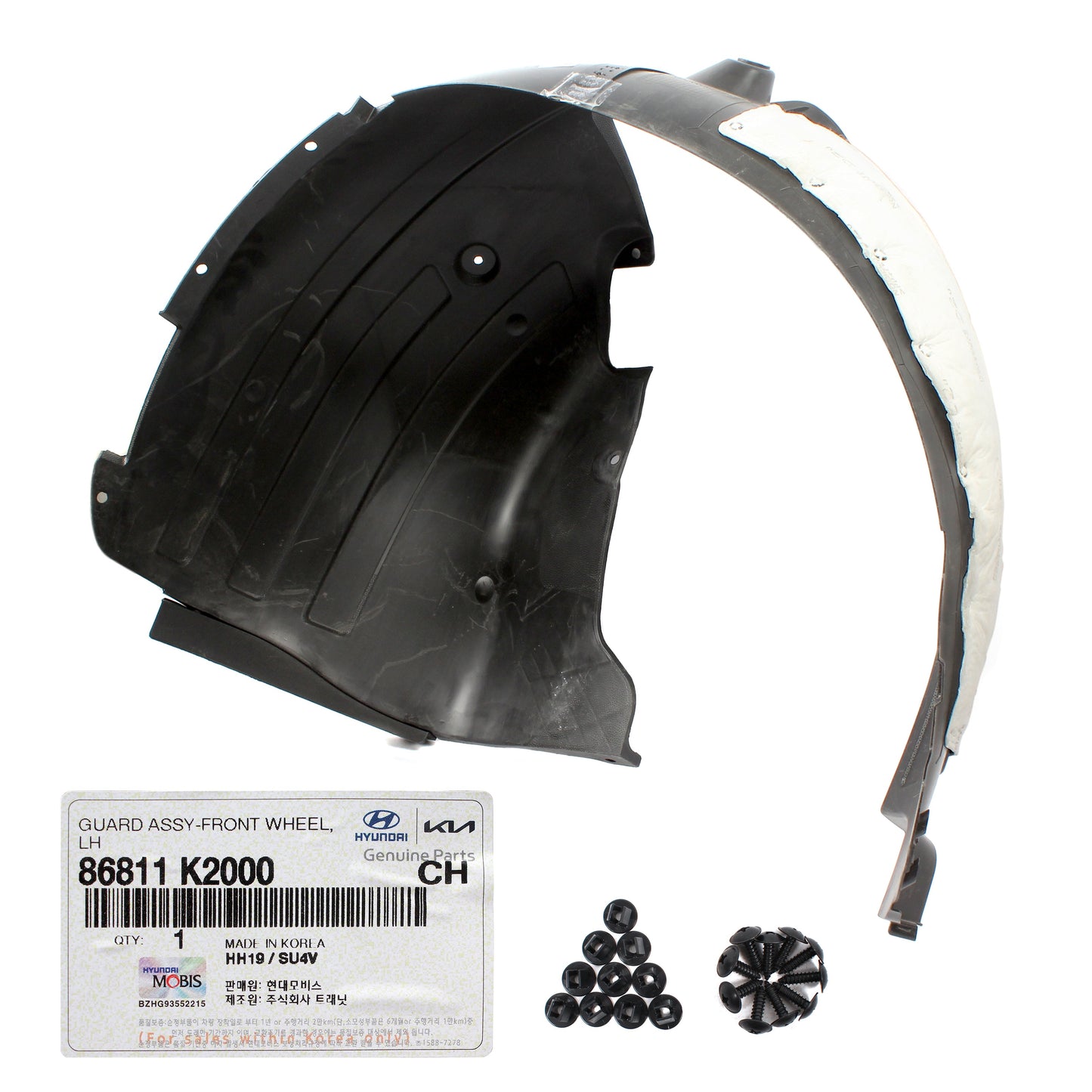 GENUINE Front Fender Liner LEFT DRIVER for 2020-2022 Hyundai Venue 86811K2000