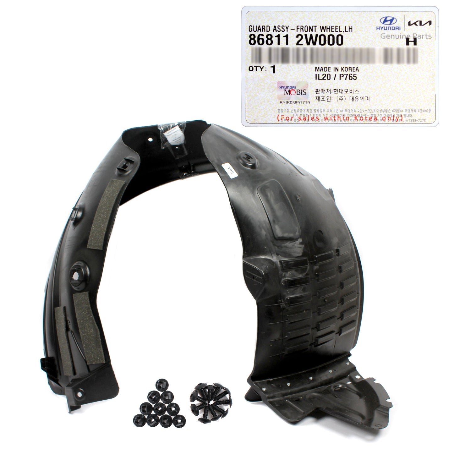 GENUINE Front Fender Liner LEFT for 2013-2016 Hyundai Santa Fe Sport 868112W000