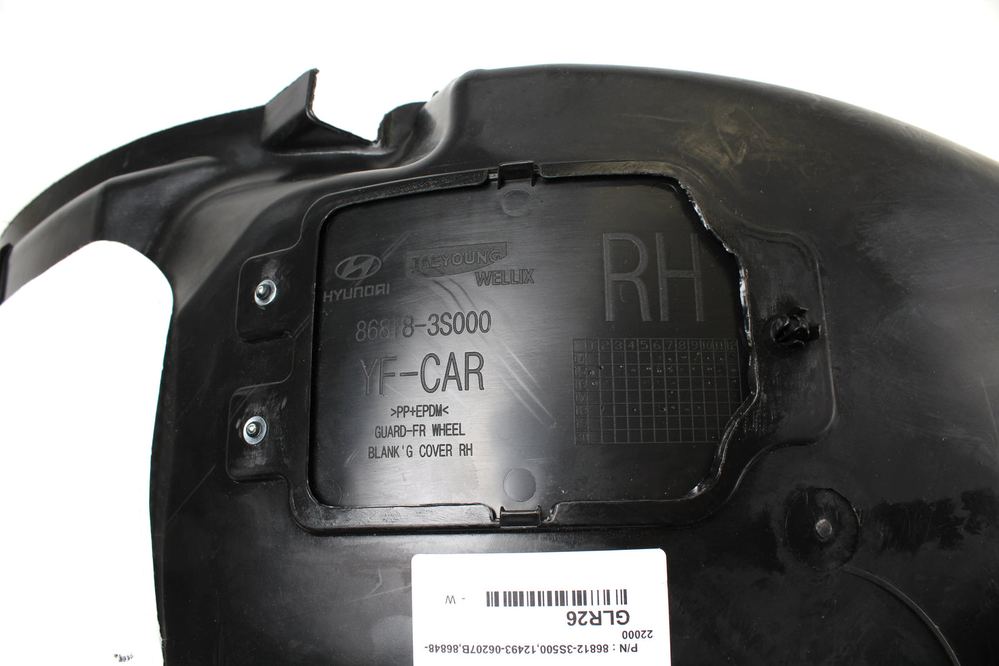 GENUINE Fender Liner FRONT RIGHT RH for 11-14 Hyundai Sonata OEM 868123S500