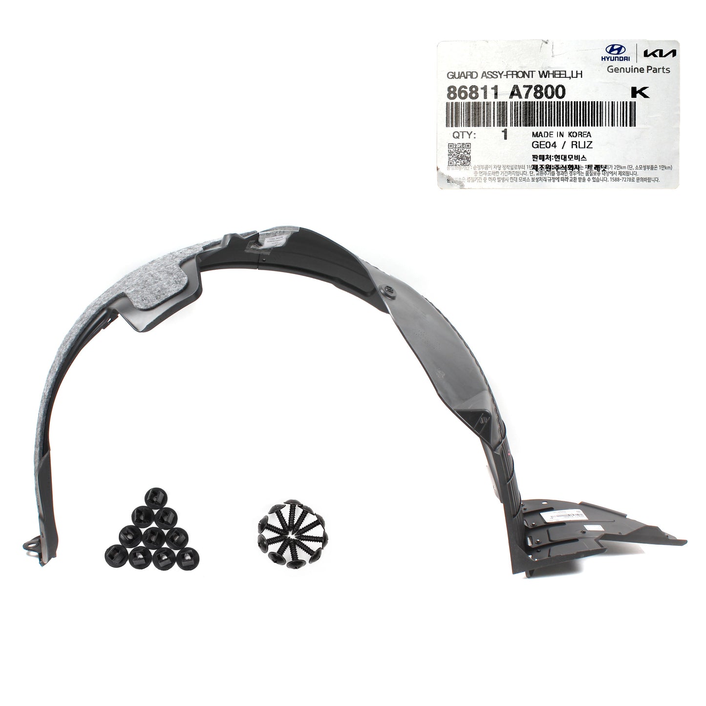 Fender Liner LEFT DRIVER GENUINE for 17-18 Kia Forte 86811A7800 86811B0000