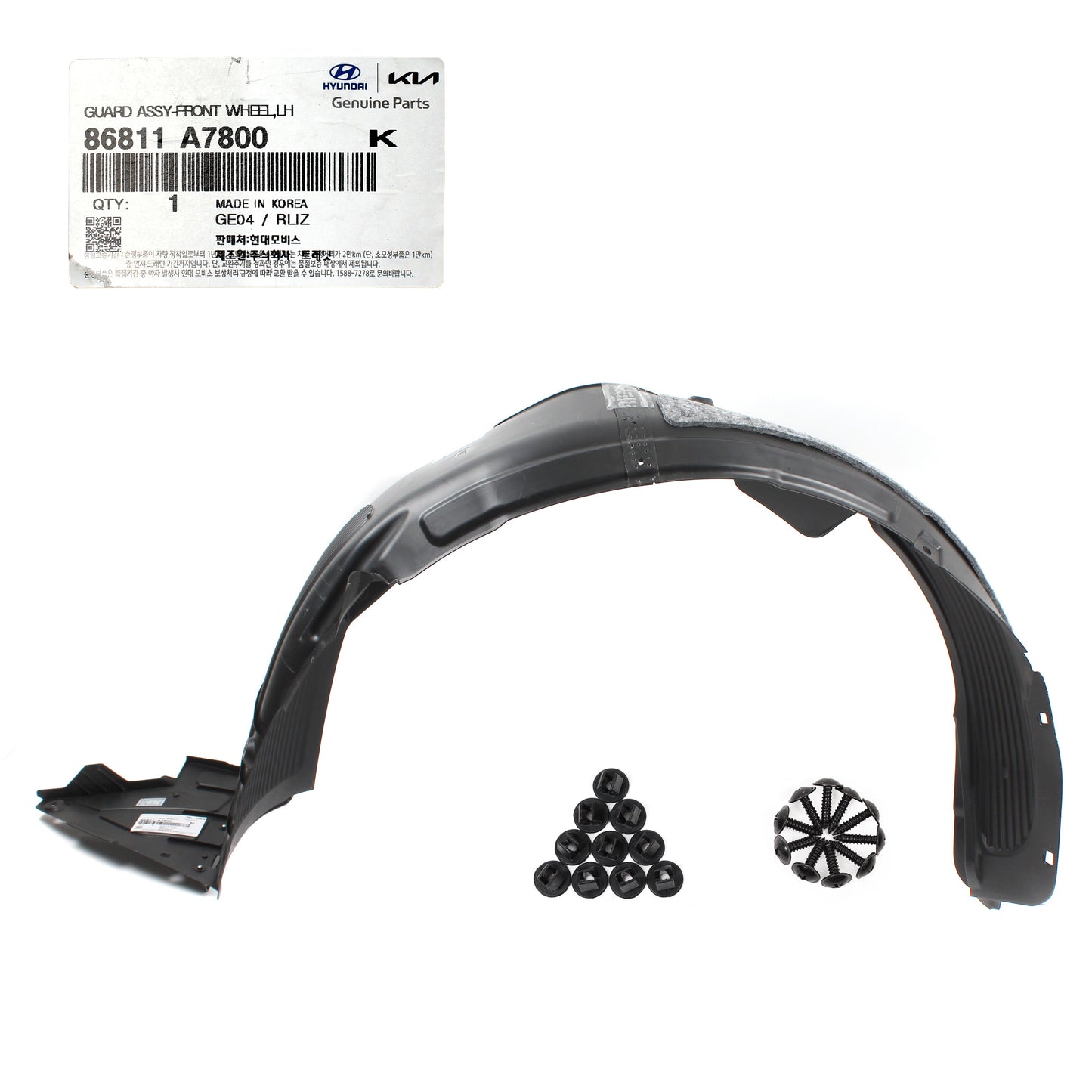Fender Liner LEFT DRIVER GENUINE for 17-18 Kia Forte 86811A7800 86811B0000