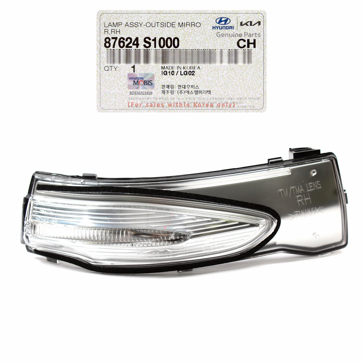 OEM Outside Mirror Turn Signal Lamp RIGHT for 19-23 Hyundai Santa Fe 87624S1000