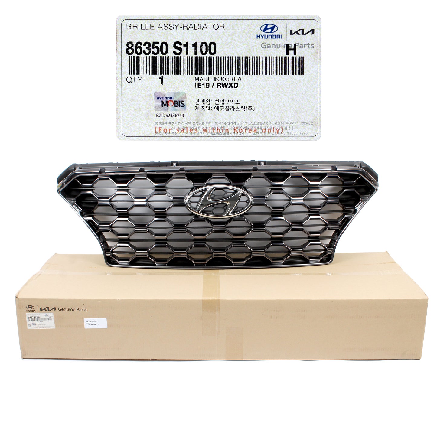GENUINE Radiator Grille BLACK W/O Camera for 19-20 Hyundai Santa Fe 86350S1100