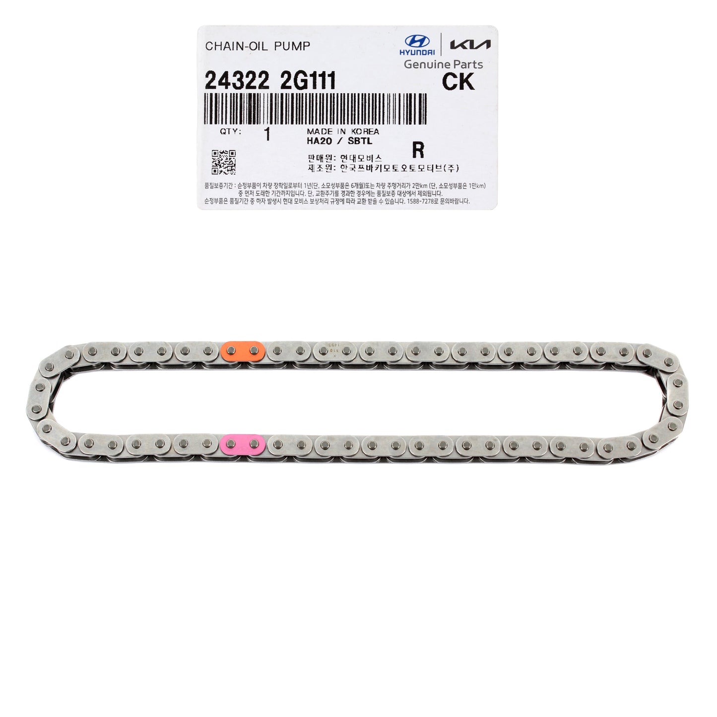 GENUINE Oil Pump Chain for 11-14 Hyundai Sonata / 11-16 Optima 2.4L 243222G111