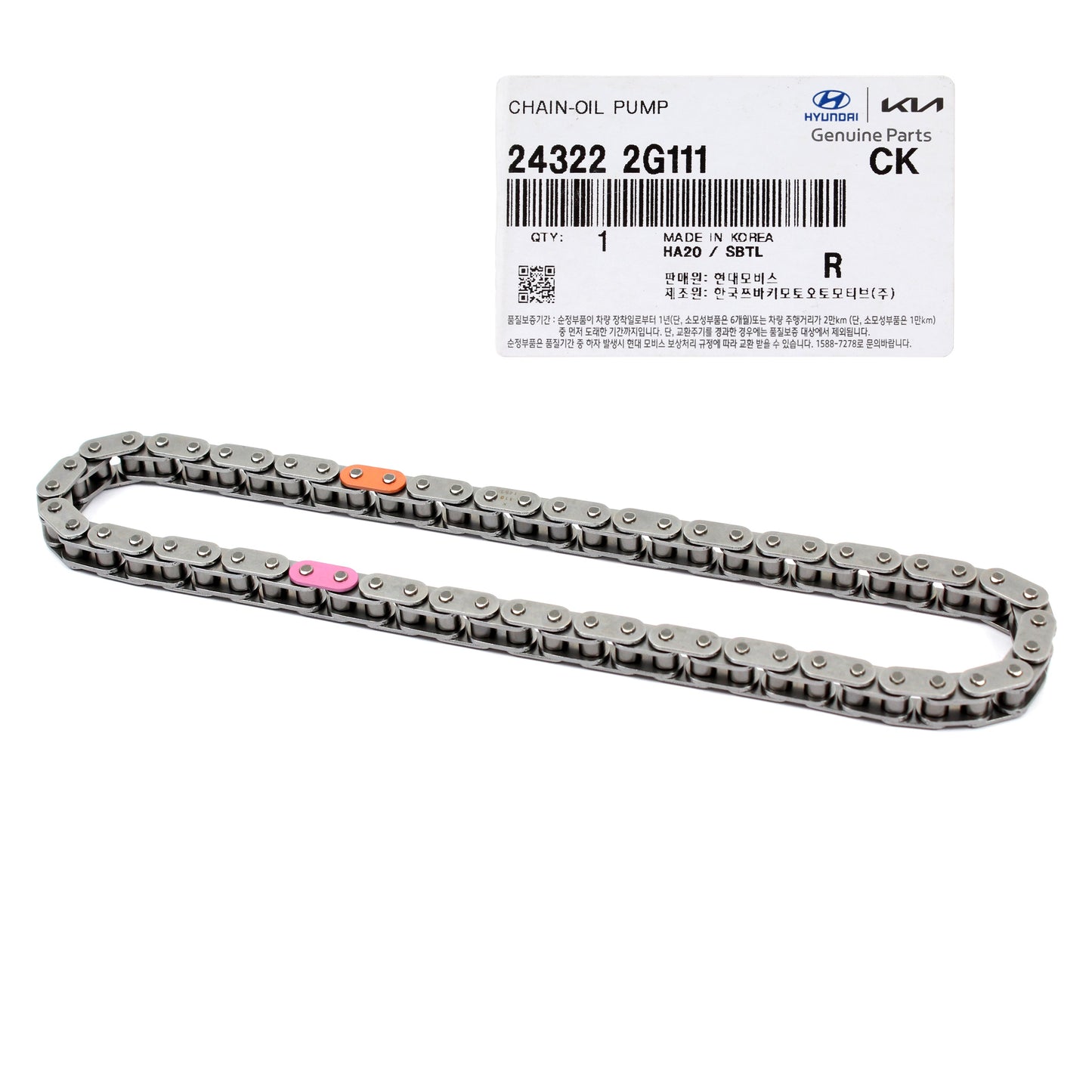 GENUINE Oil Pump Chain for 11-14 Hyundai Sonata / 11-16 Optima 2.4L 243222G111