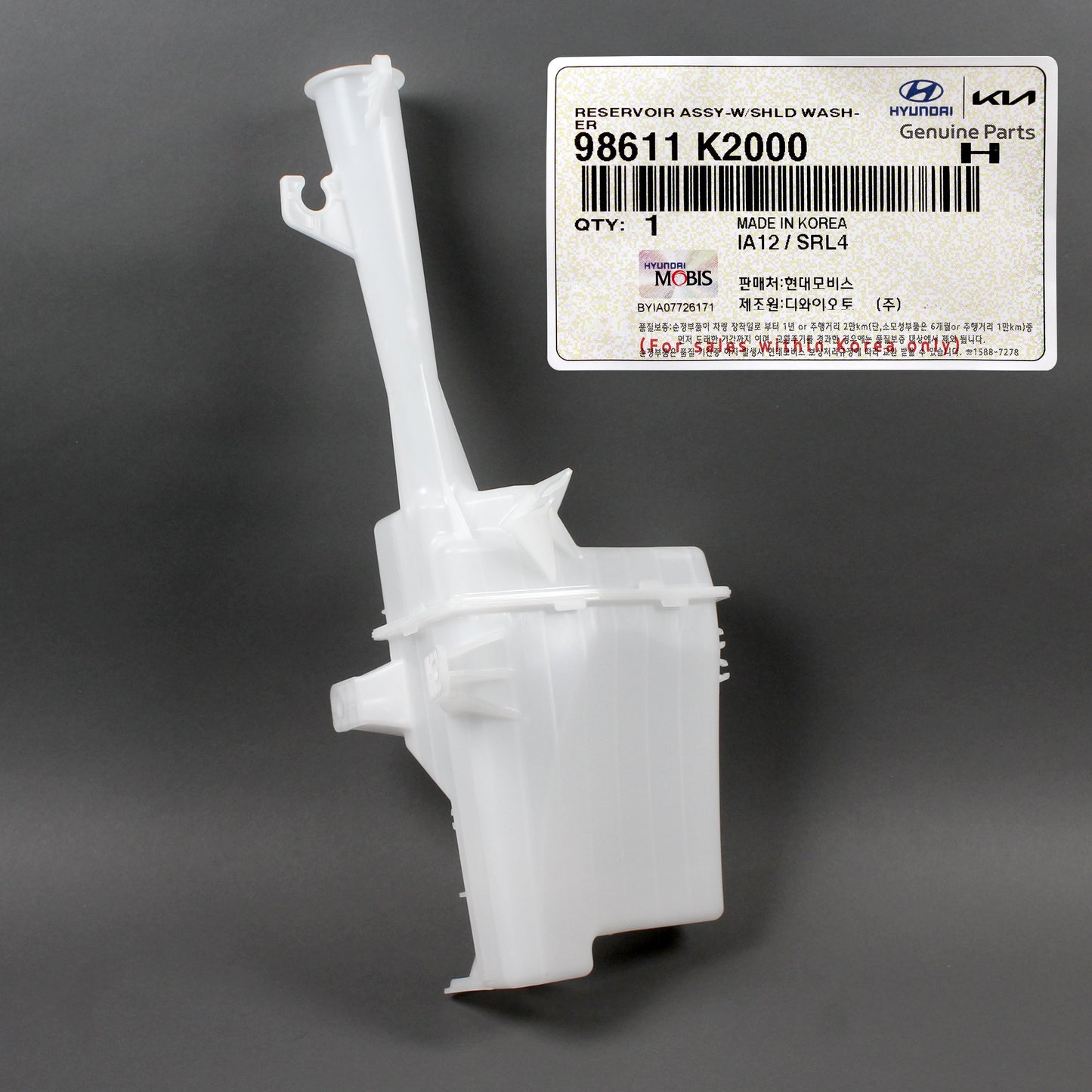 GENUINE OEM Windshield Washer Reservoir for 2020-2022 Hyundai Venue 98611K2000