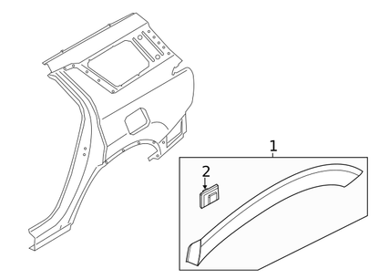 GENUINE Rear Fender Molding RIGHT for 2020-2022 Hyundai Palisade 87742S8000CA
