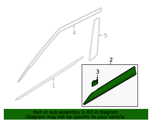 GENUINE Front Door Lower Molding RIGHT RH for 20-22 Hyundai Venue 87722K2000CA