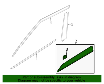 GENUINE Front Door Lower Molding RIGHT RH for 20-22 Hyundai Venue 87722K2000CA