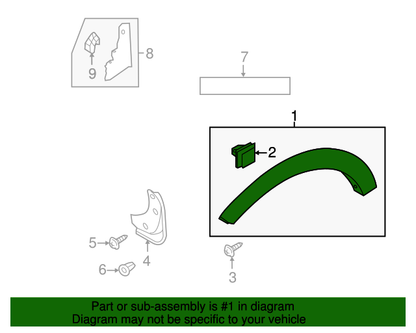 GENUINE FRONT Fender Flare Molding RIGHT RH for 11-16 Kia Sportage 877123W000