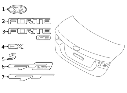 GENUINE REAR Trunk Lid Emblem for 2019 2020 2021 Kia Forte Sedan 86311M6000