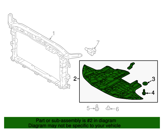 GENUINE Front Engine Under Cover for 2017-2020 Hyundai Elantra 2.0L 29110F2100