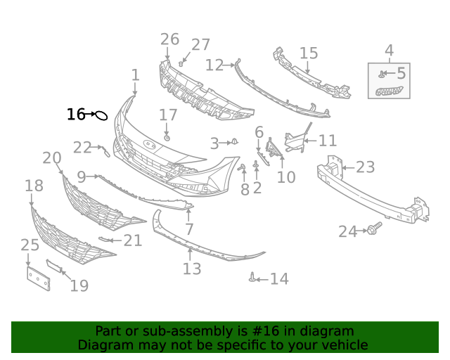 GENUINE Hyundai Grille Emblem for 2021 2022 2023 Elantra OEM 86311AA001
