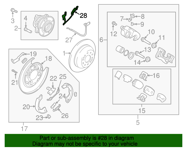 OEM REAR ABS Speed Sensor LEFT for 13-19 Santa Fe 14-15 Sorento AWD 956802W000