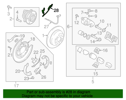 OEM REAR ABS Speed Sensor LEFT for 13-19 Santa Fe 14-15 Sorento AWD 956802W000