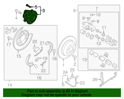 GENUINE 2016-2020 Kia Sorento FWD for REAR Wheel Hubs & Bearings 52750C5000