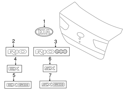 GENUINE OEM Kia Forte Rio 2013-2014 for Rear Trunk Lid Emblem Badge 863201W200