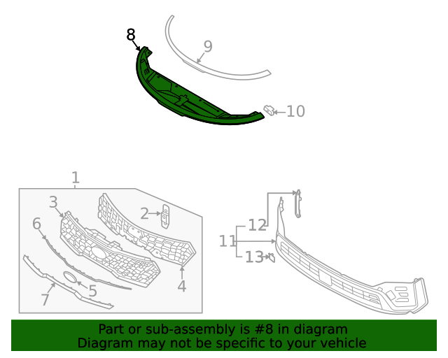 GENUINE Radiator Grille Upper Cover for 2021-2023 Kia Sorento 86391P2000