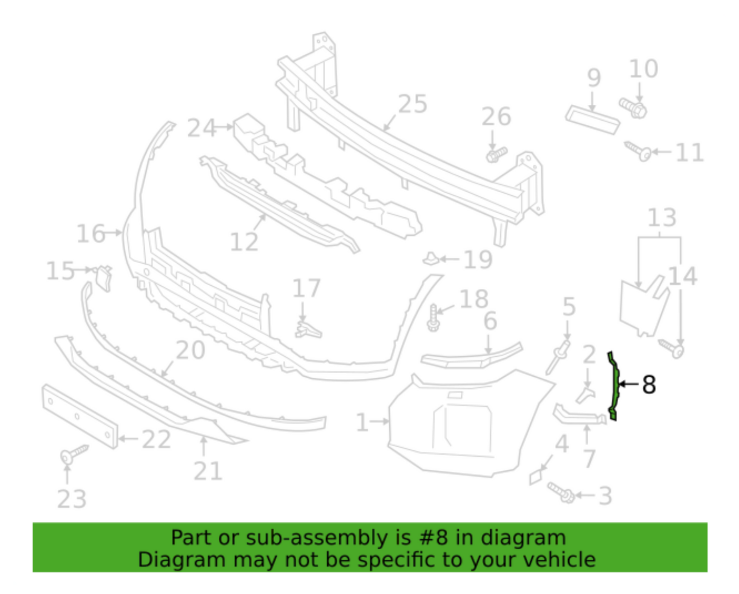 OEM Front Bumper Air Curtain Duct LEFT for 17-18 Hyundai Elantra 86567F2100