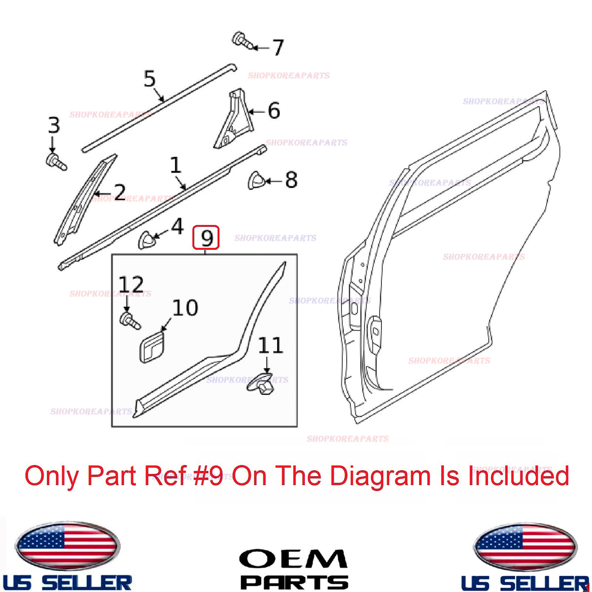 GENUINE Rear Door Lower Molding RIGHT Passenger Side OEM Sorento HYBRID 2024-25