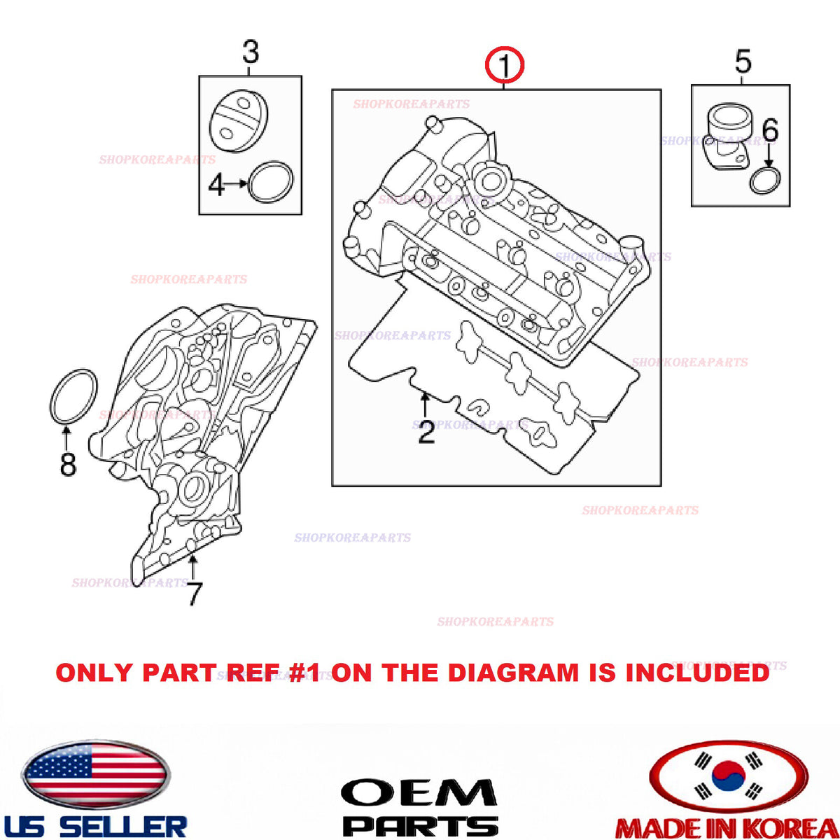 GENUINE Engine Valve Cover LEFT 3.3L OEM Hyundai Kia 2013-2019 See compatibility