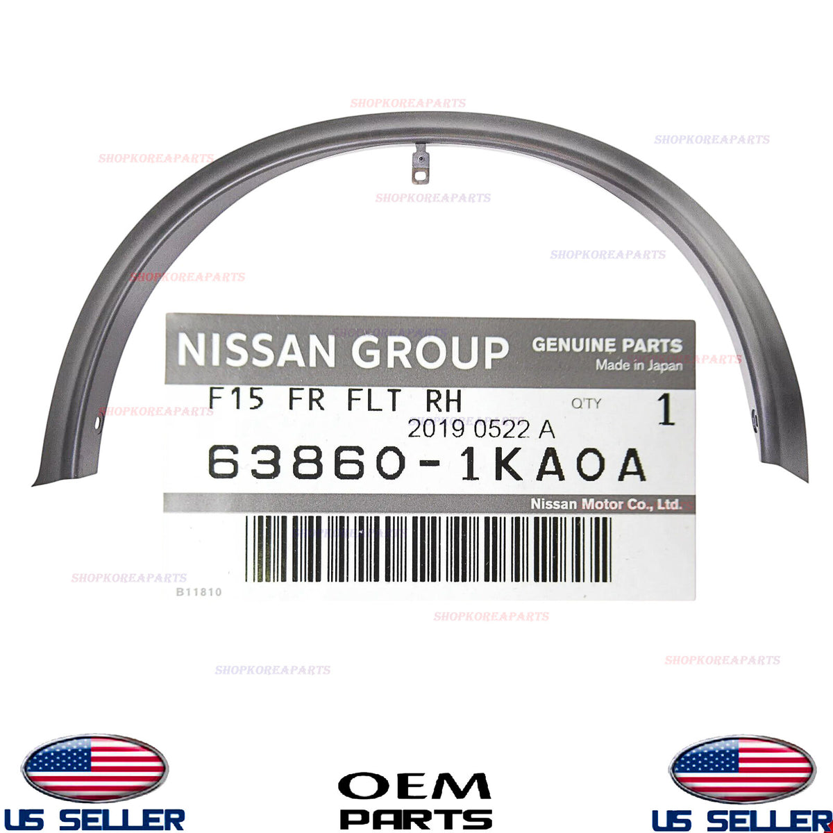 GENUINE Front Fender Wheel Molding Passenger Side OEM NISSAN JUKE F15 2011-2017