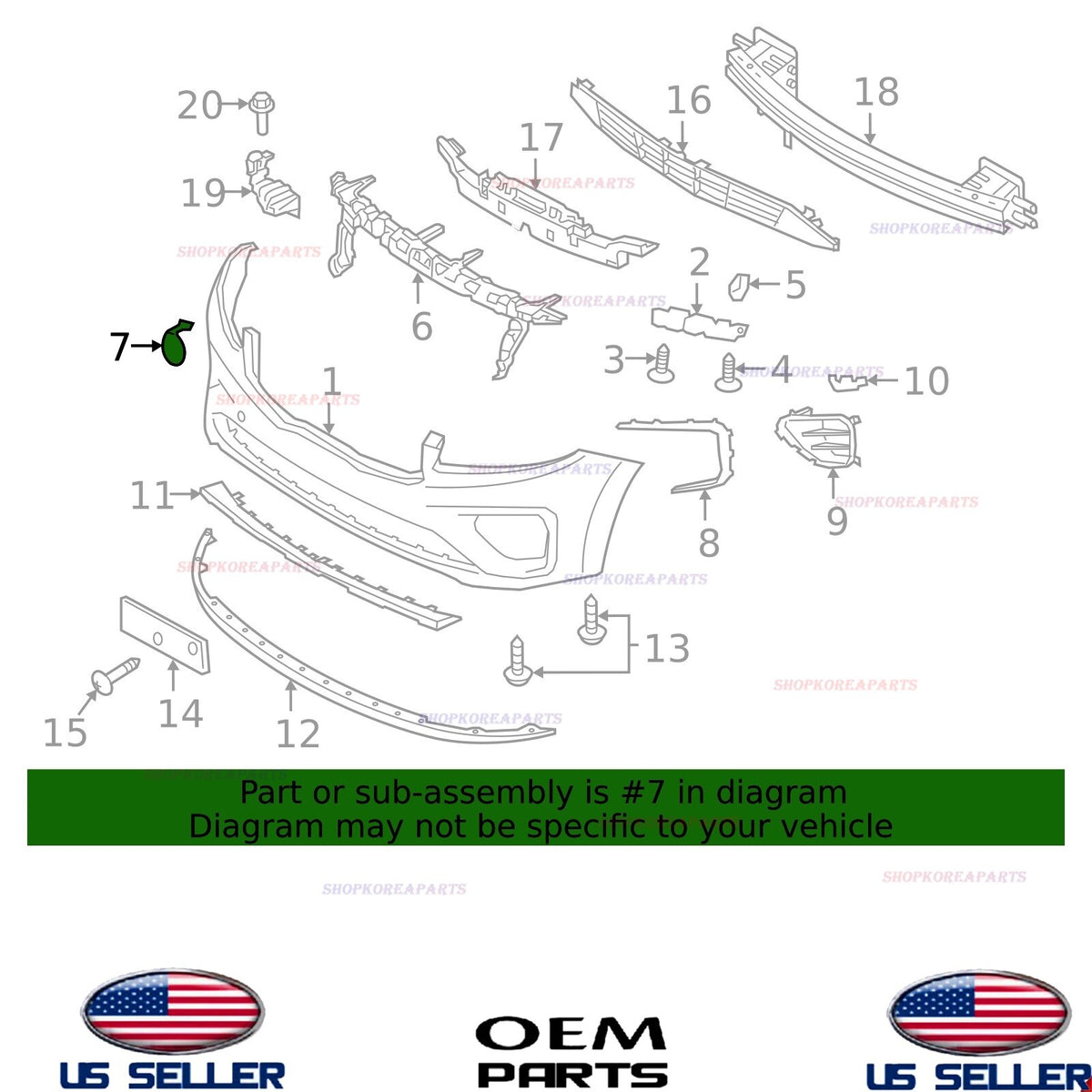 GENUINE OEM Front Tow Hook Cover Cap 2019-2021 Kia Sedona 86517-A9UA0