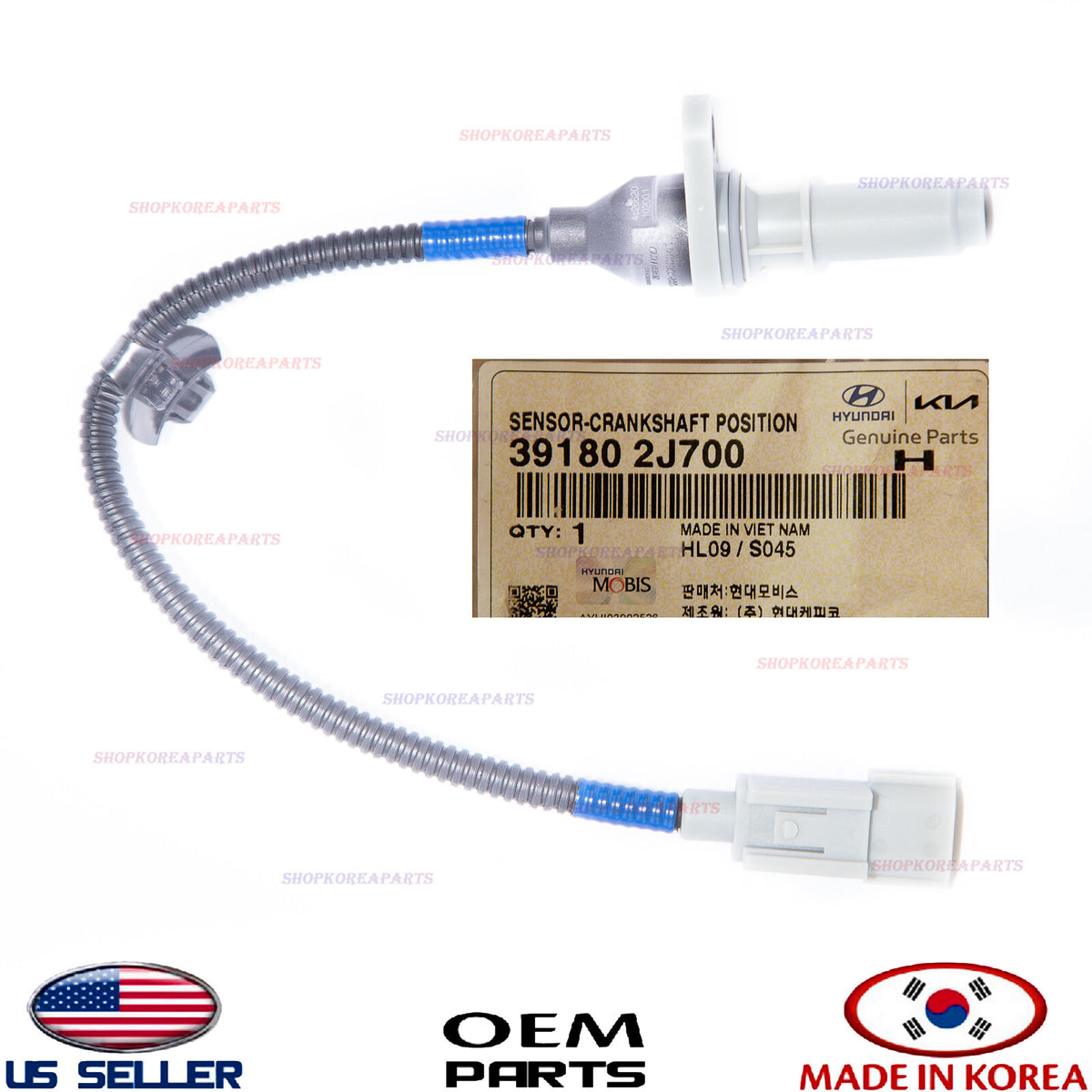 GENUINE Crankshaft Position Sensor OEM Elantra 2.0L 2021-2025 Kona 2.0L 2022-26