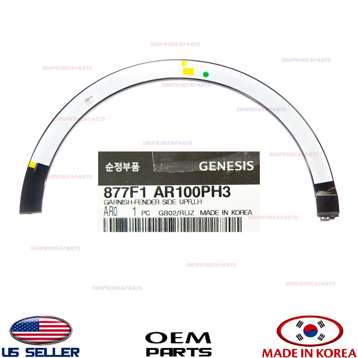 GENUINE BLACK Front Fender Wheel Molding LEFT Driver Side OEM GV70 Sport 2022-26