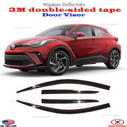 FOR 2018-2021 TOYOTA C-HR CHR TRIM WINDOW VISOR VENT SHADE RAIN GUARD DEFLECTOR