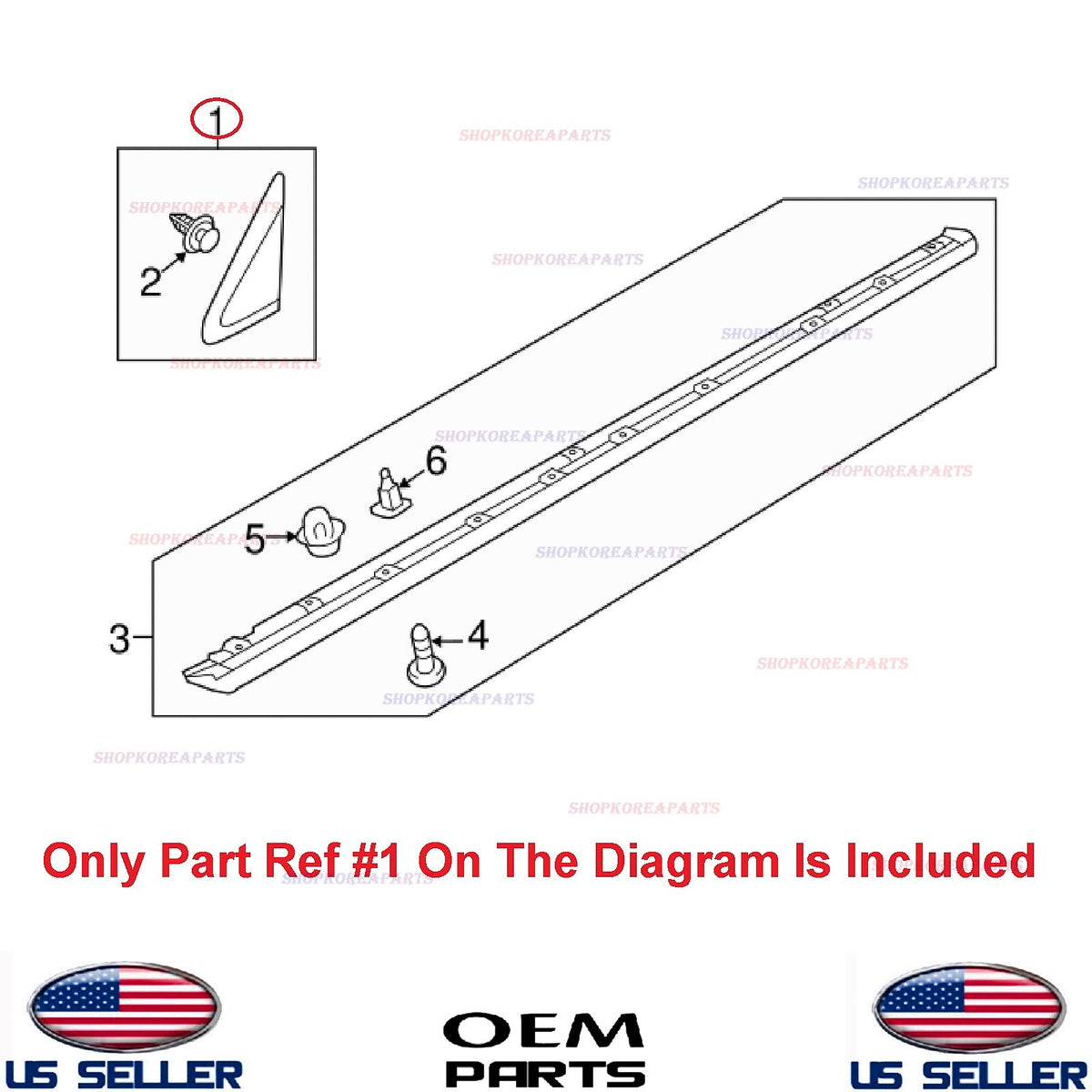 GENUINE Fender Pillar Trim Molding Garnish Driver Side ⭐OEM⭐ Mirage 2014-2024