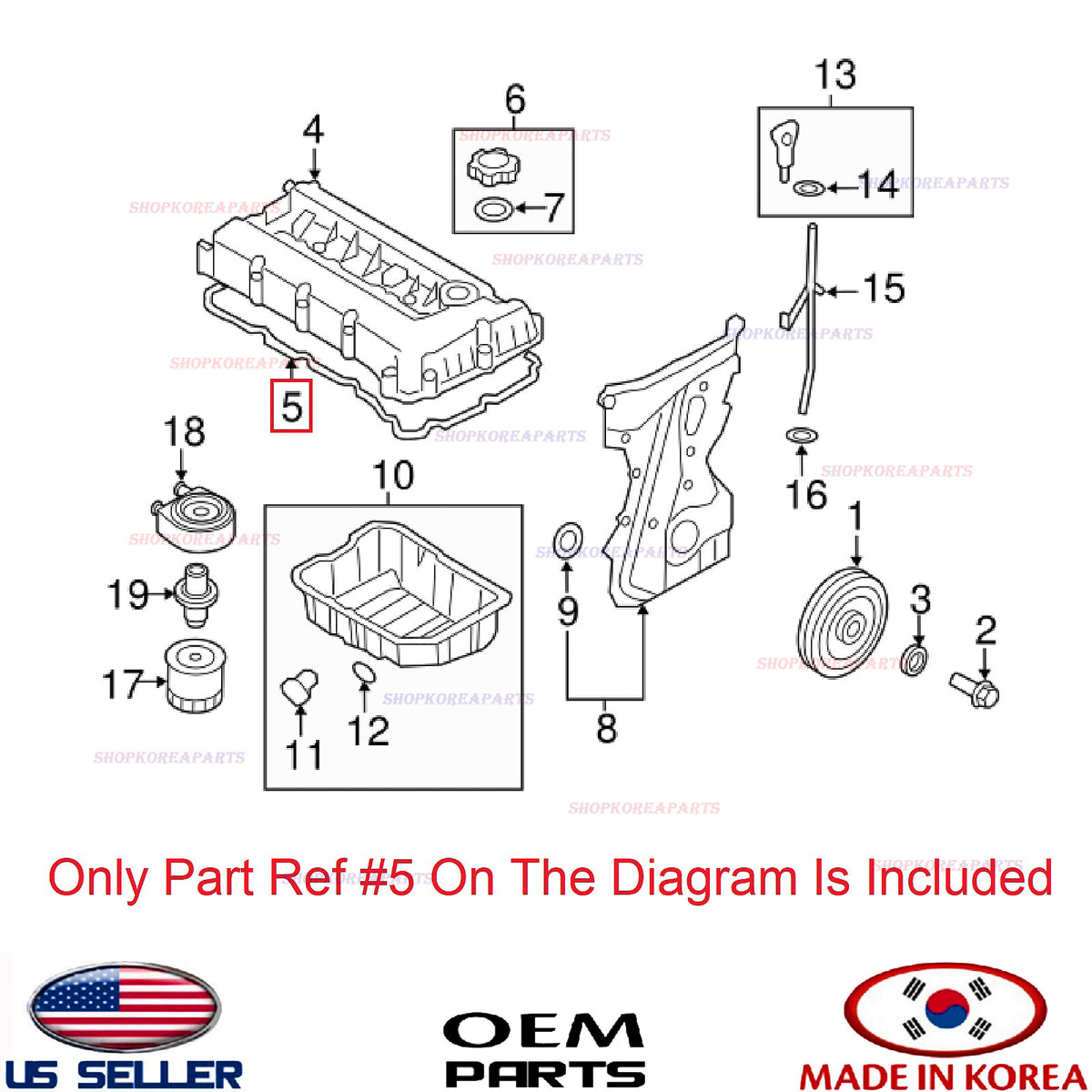✅GENUINE✅ Engine Valve Cover Gasket ⭐OEM⭐ HYUNDAI KIA 2.0 2.4 *See compatibility