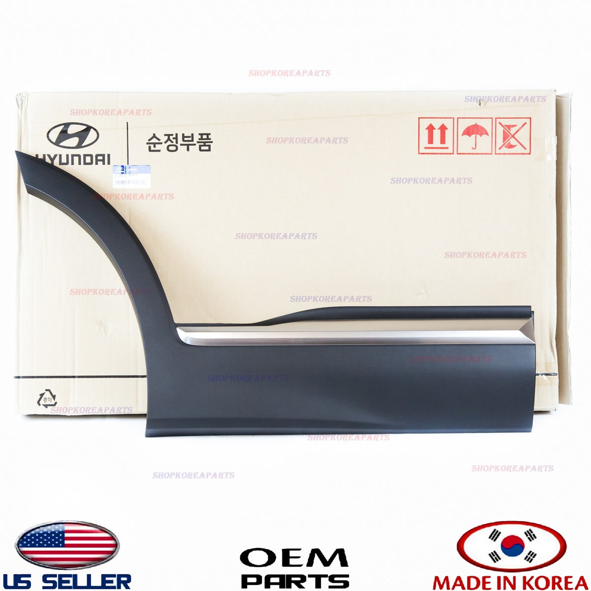 Rear Door Lower Molding Right Passenger Side w/Chrome Garnish Santa Fe 2019-2023