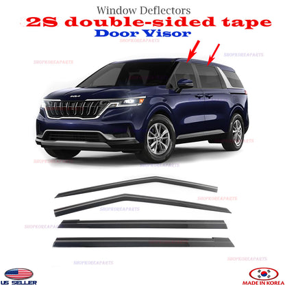 Door Visor Vent Shade Rain Window Guard fits for Kia Carnival 2022-2026 ⭐4pcs⭐