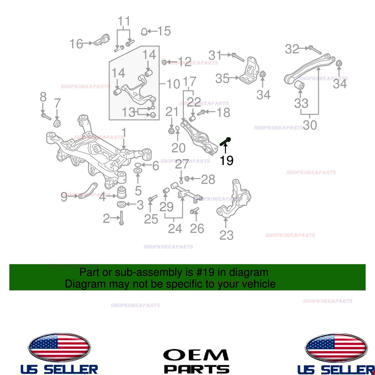 1pcs GENUINE OEM 14x87 Rear Lower Control Arm Bolt 2006-2013 Suzuki Grand Vitara