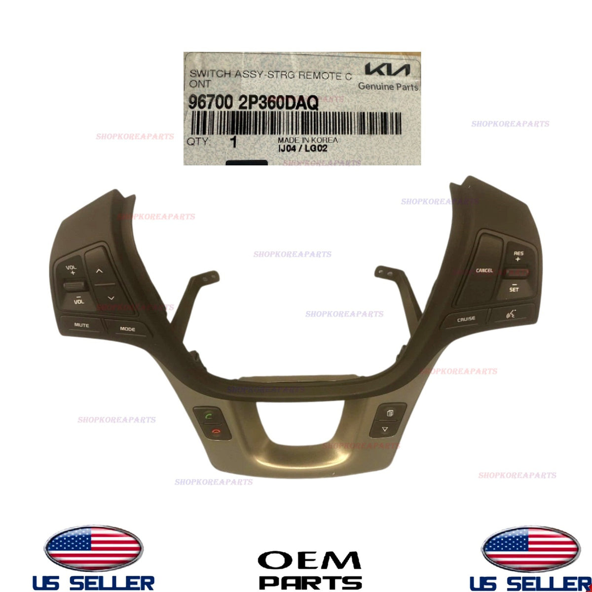 GENUINE Steering Remote Control Switch 2014-2015 Kia Sorento 967002-P360DAQ