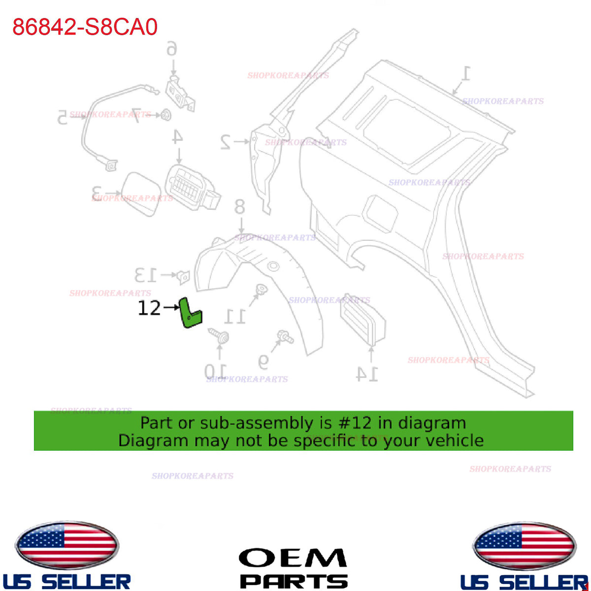 GENUINE Rear RIGHT Passenger Side Mud Guard OEM 2023-2025 Hyundai Palisade