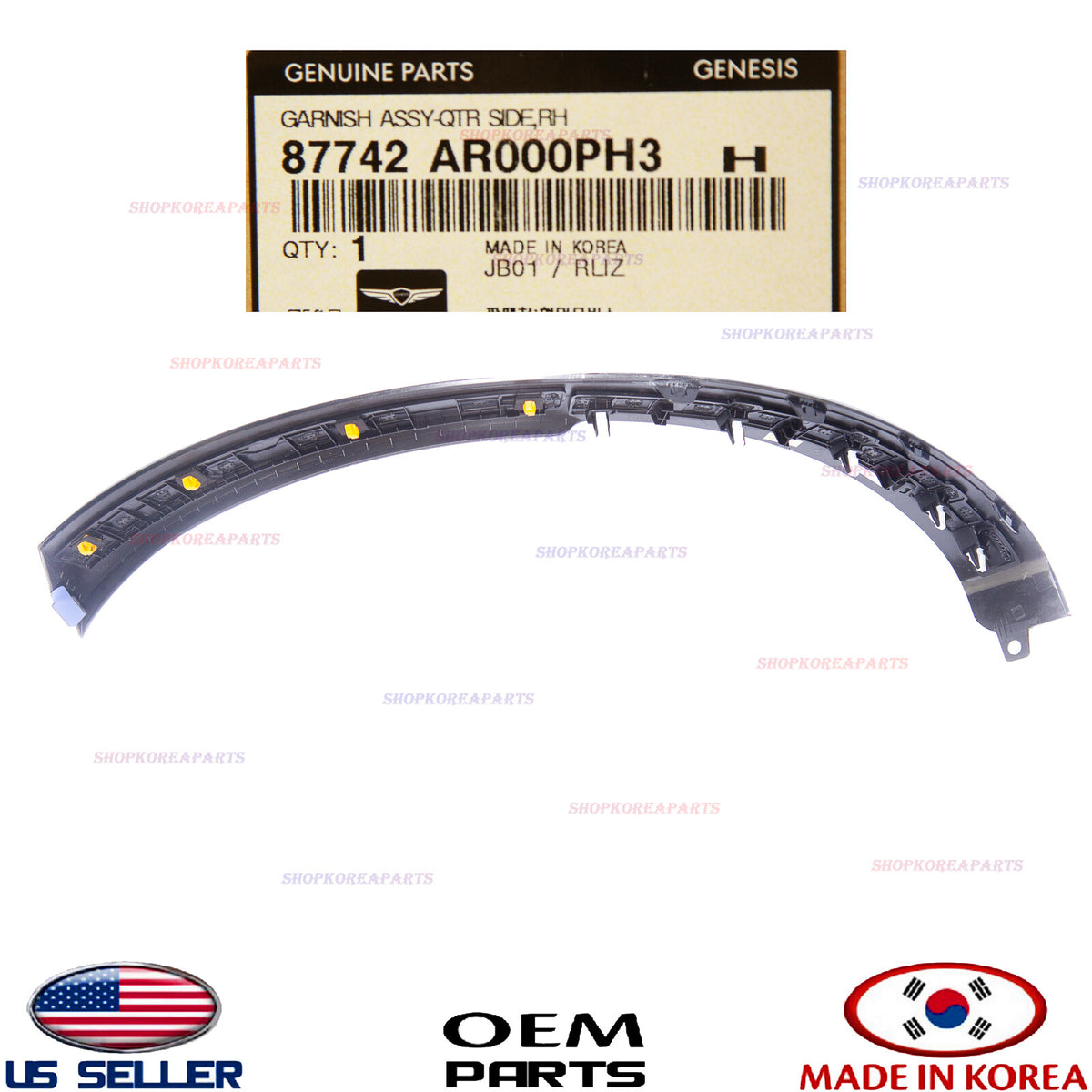 GENUINE Black Rear Fender Wheel Molding RIGHT Passenger OEM GV70 non Sport 22-26