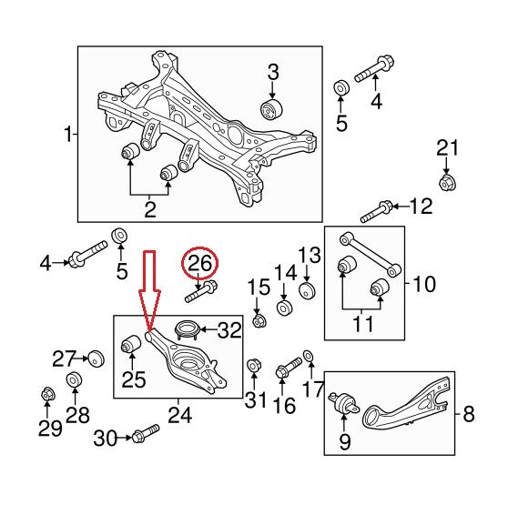 Rear Suspension Lower Control Arm Adjust Bolt OEM Kia Hyundai See compatibility