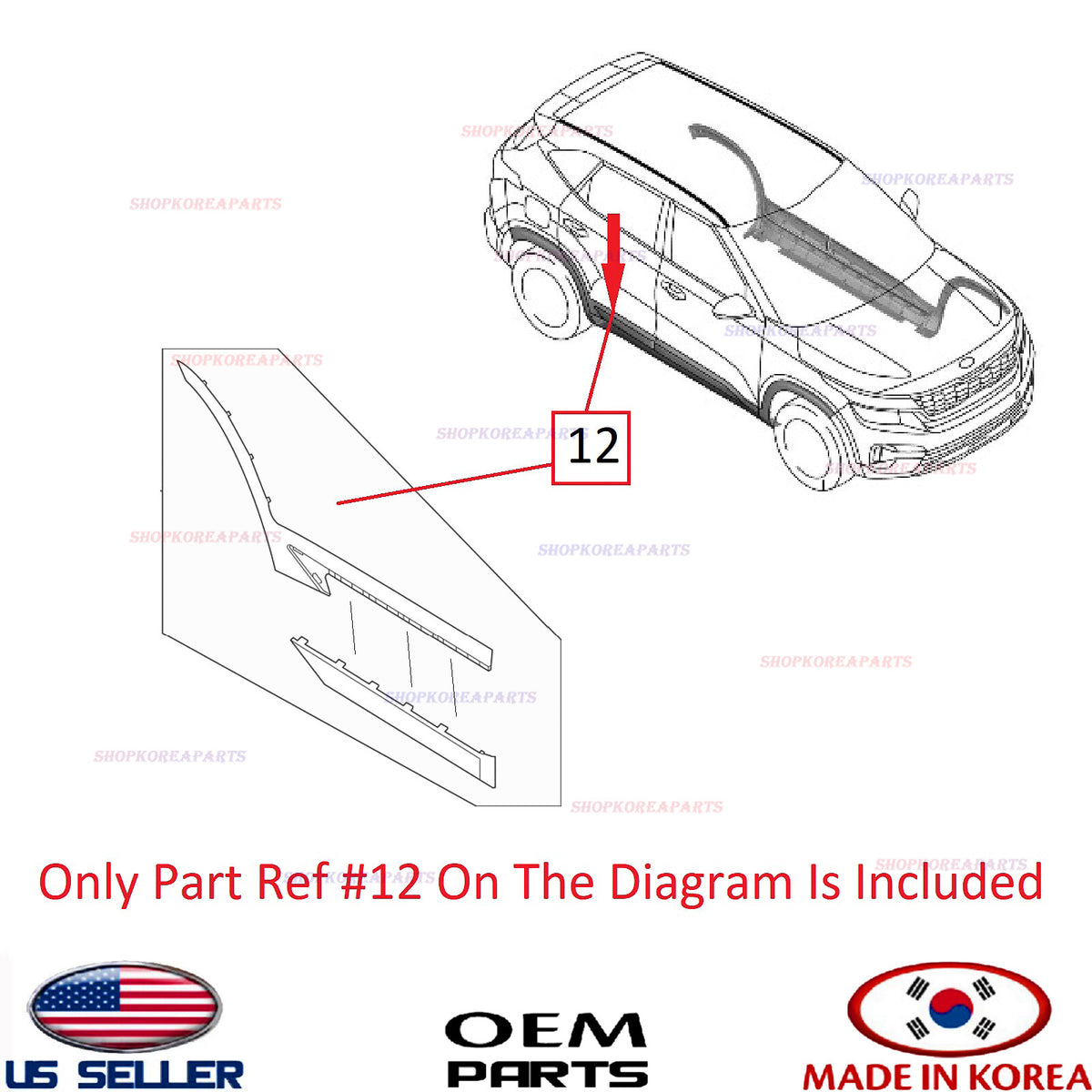 GENUINE Rear Door Molding RIGHT Passenger ⭐OEM⭐ Kia Seltos 2020-2025 87732-Q5000