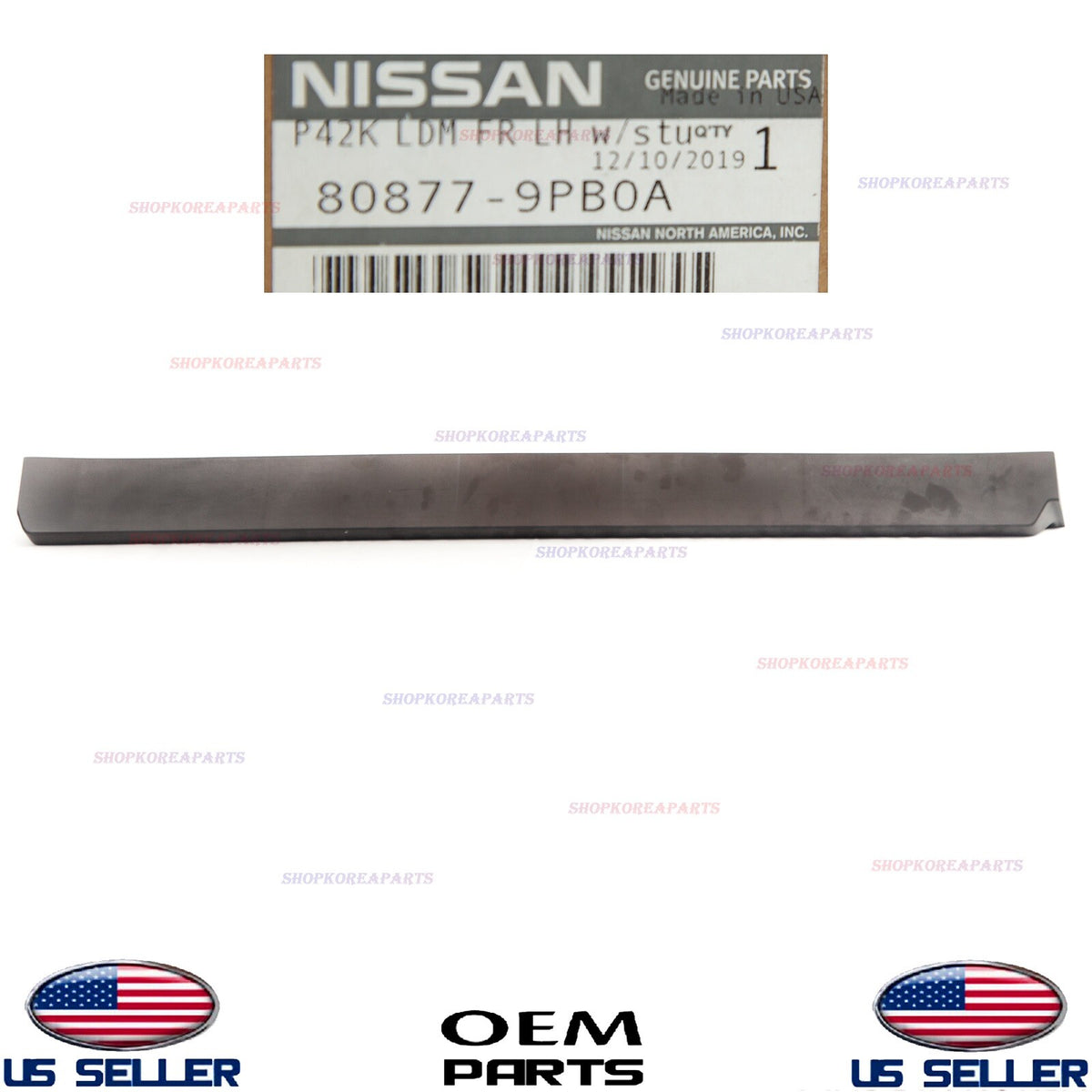 GENUINE Front LEFT Door Lower Moulding Black Driver Side OEM PATHFINDER 2016-19