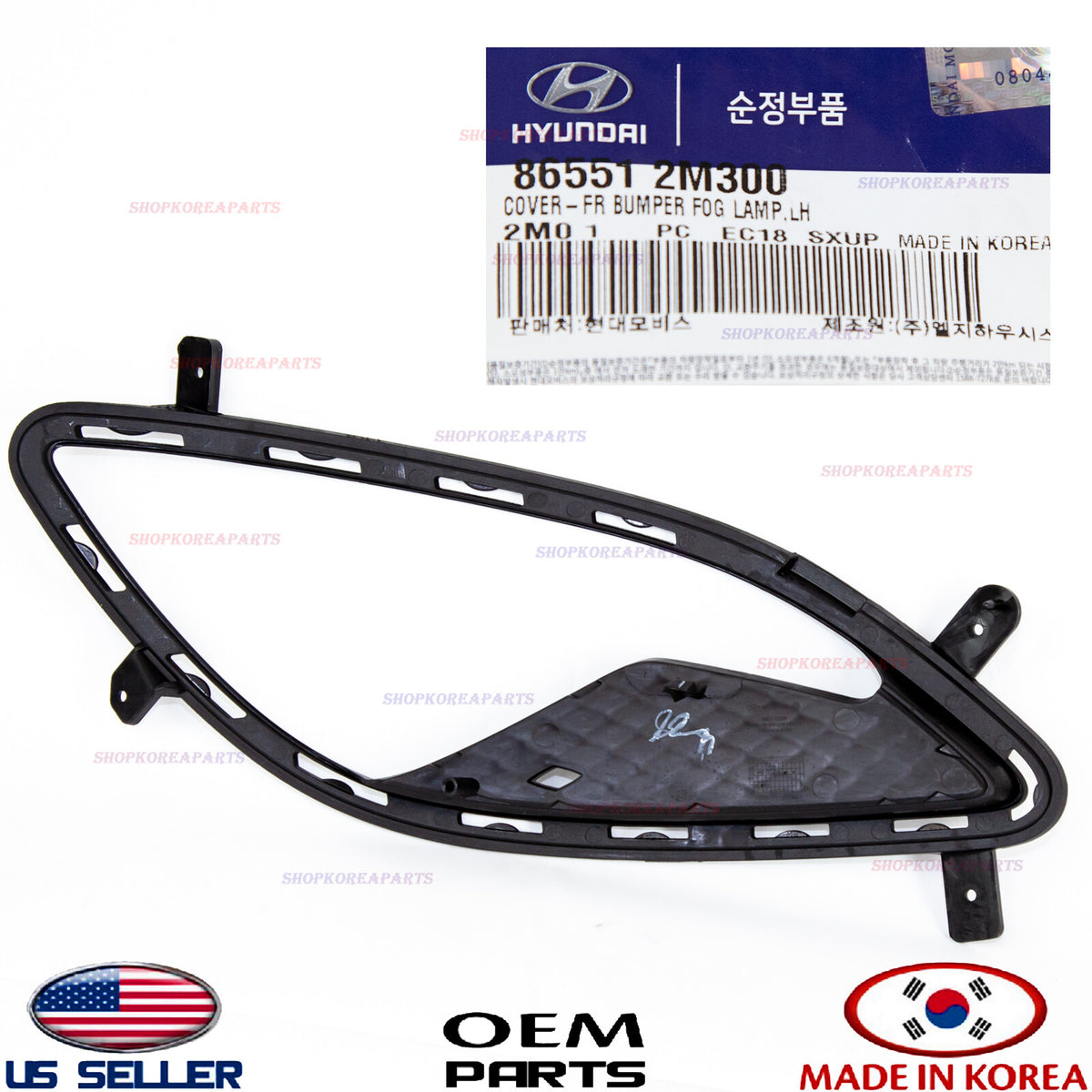 GENUINE Front Bumper Fog Lamp Hole Cover Left Driver Side Genesis Coupe 2013-16
