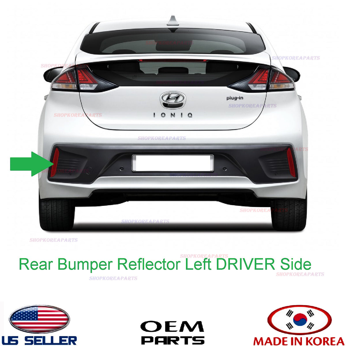 GENUINE OEM Rear Bumper Reflector Left DRIVER Side 2017-2022 Hyundai Ioniq